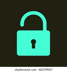 Unlock icon. Flat design style. Vector EPS10 