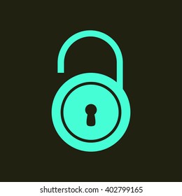 Unlock icon. Flat design style. Vector EPS10 