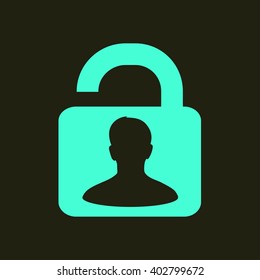 Unlock icon. Flat design style. Vector EPS10 