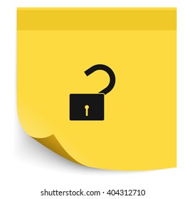 Unlock icon. Flat design style.