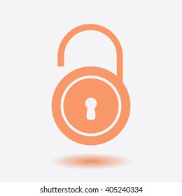 Unlock icon. Flat design style. Vector EPS10 