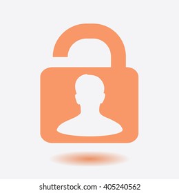 Unlock icon. Flat design style. Vector EPS10 