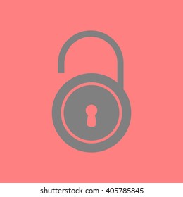 Unlock icon. Flat design style. Vector EPS10 