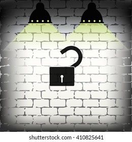 Unlock icon. Flat design style.