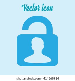 Unlock icon. Flat design style. Vector EPS10 