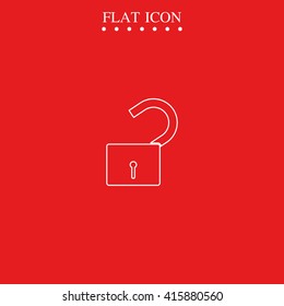 Unlock icon. Flat design style.
