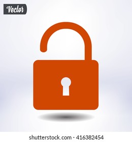 Unlock icon. Flat design style. Vector EPS10 