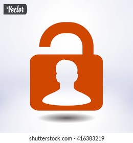 Unlock icon. Flat design style. Vector EPS10 