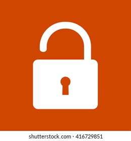 Unlock icon. Flat design style. Vector EPS10 