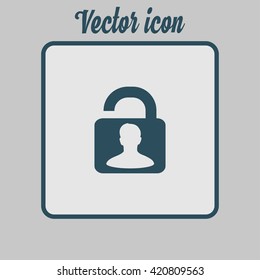 Unlock icon. Flat design style. Vector EPS10 
