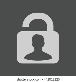 Unlock icon. Flat design style. Vector EPS10 
