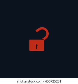 Unlock icon. Flat design style.