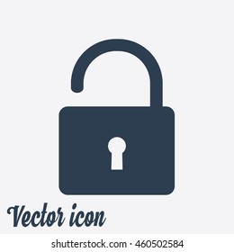 Unlock icon. Flat design style. Vector EPS10 