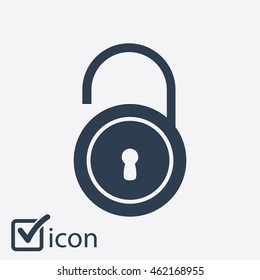 Unlock icon. Flat design style. Vector EPS10 
