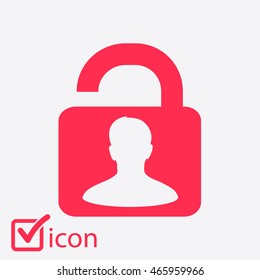 Unlock icon. Flat design style. Vector EPS10 