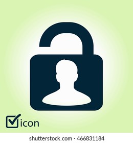 Unlock icon. Flat design style. Vector EPS10 