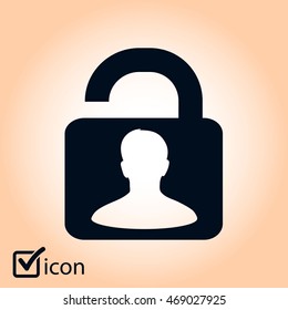Unlock icon. Flat design style. Vector EPS10 