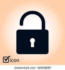 Unlock icon. Flat design style. Vector EPS10 