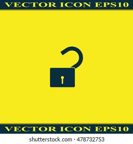 Unlock icon. Flat design style.