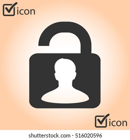 Unlock icon. Flat design style. Vector EPS10 