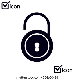 Unlock icon. Flat design style. Vector EPS10 