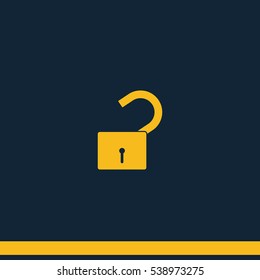 Unlock icon. Flat design style.