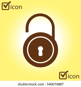 Unlock icon. Flat design style. Vector EPS10 