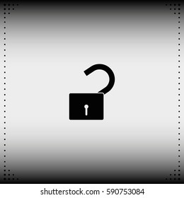 Unlock icon. Flat design style.