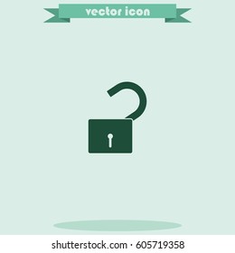 Unlock icon. Flat design style.