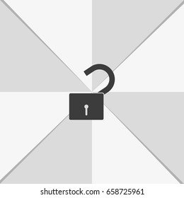 Unlock icon. Flat design style.