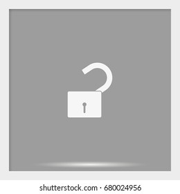 Unlock icon. Flat design style.