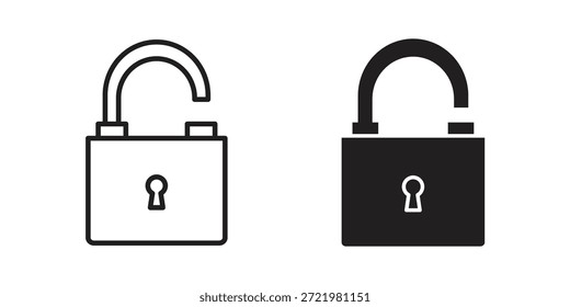 Icono de desbloqueo icono plano simple icono. Versión Liner - Vector de stock.