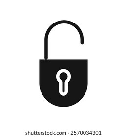 Unlock icon Flat simple outline set