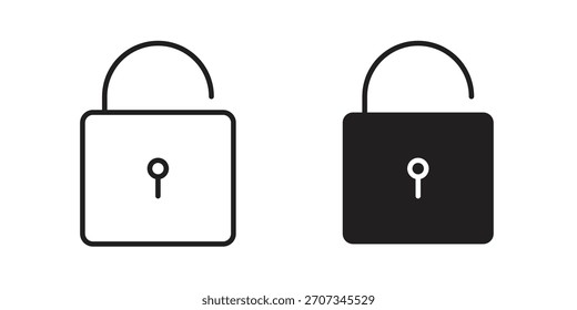 Icono de desbloqueo. Colección de estilo plano y de trazo. símbolo simple