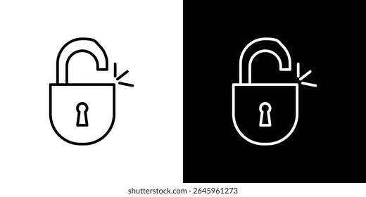 Unlock icon Flat style logo vector. perfect for UI designs