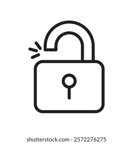Unlock icon Flat vector set outline