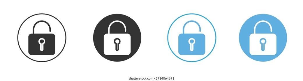 Unlock icon. Graphic icon design template