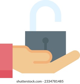 Unlock Icon image. Suitable for mobile application.