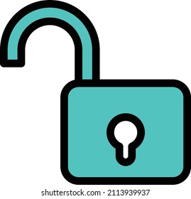 desbloquear icono aislado en fondo blanco. Ilustración vectorial. Eps10. Icono de vector para el diseño y aplicación de sitios web