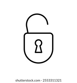 Unlock icon isolated on white background
