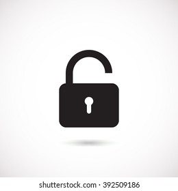Unlock icon isolated on White Background