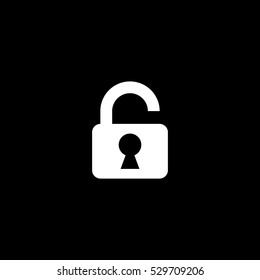 unlock icon, isolated, white background