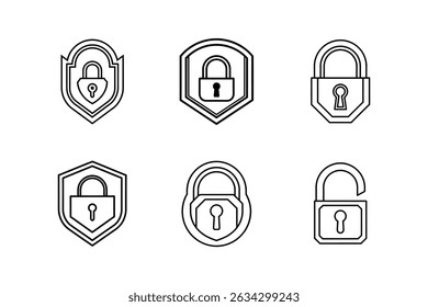 desbloquear ícone ilustração vetorial de arte de linha