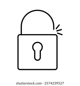 Unlock icon linear logo isolated