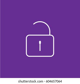 Unlock icon. Linear style. Isolated vector.