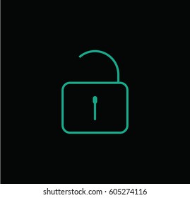 Unlock icon. Linear style. Isolated vector.