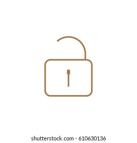 Unlock icon. Linear style. Isolated vector.