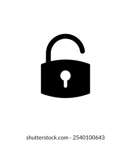 Desbloquear design de logotipo de ícone. Desbloquear sinal e símbolo. ícone de cadeado desbloqueado