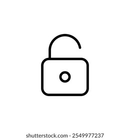 Desbloquear design de logotipo de ícone. Desbloquear sinal e símbolo. ícone de cadeado desbloqueado