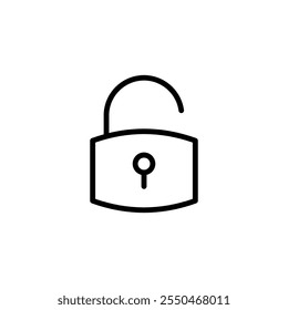 Desbloquear design de logotipo de ícone. Desbloquear sinal e símbolo. ícone de cadeado desbloqueado